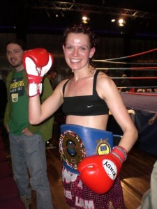 After winning the IKF European title against Mariela Kruse. December 2008.