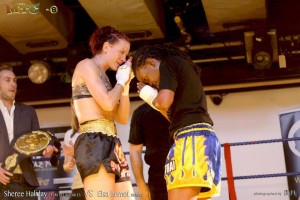 Paying respect to my opponent after winning the ISKA world title in February 2013. against