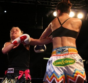 The Reebok Stadium, Bolton, U.K fighting Sarah McCarthy. May 2009.